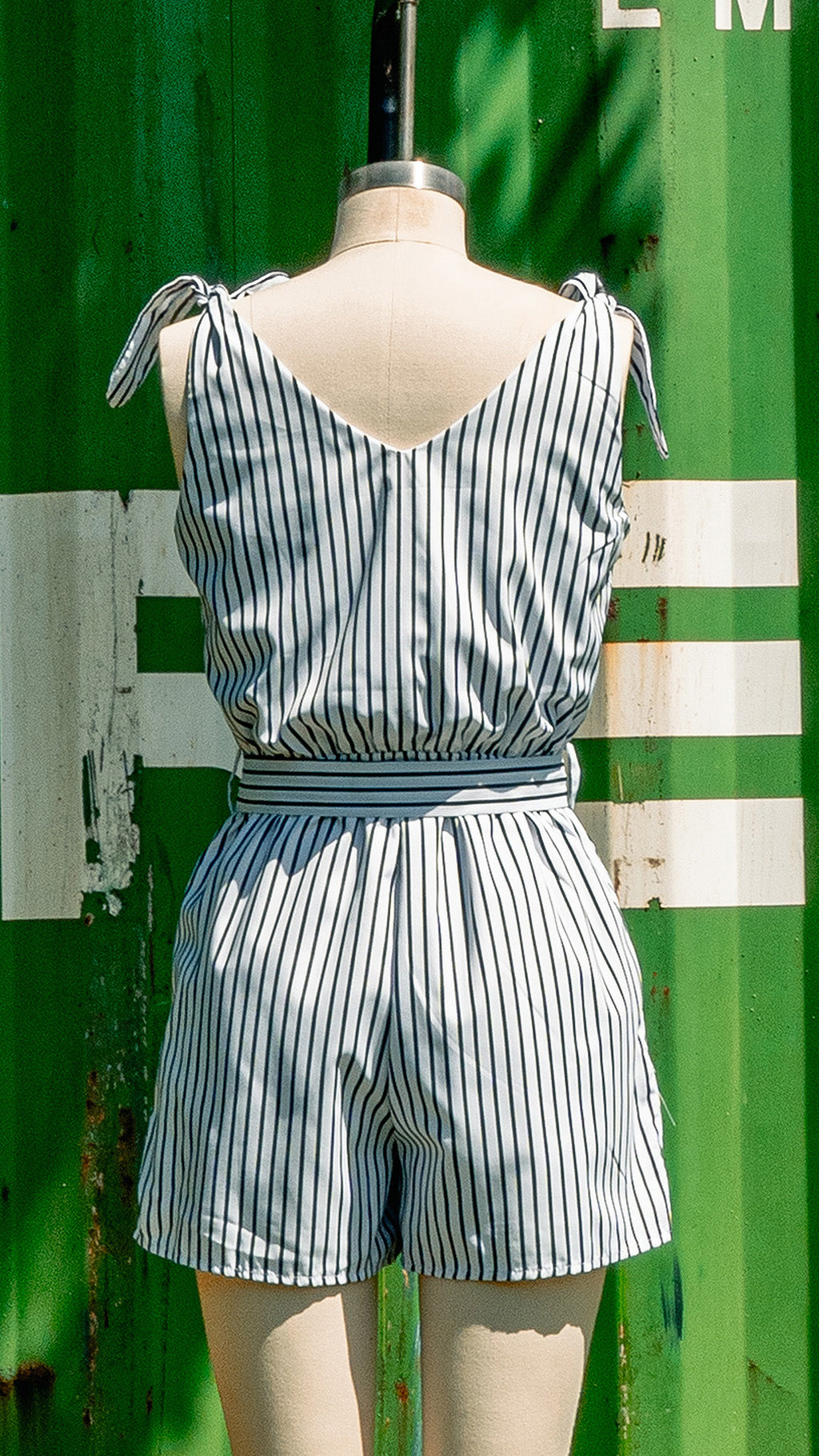 White and Blue Romper