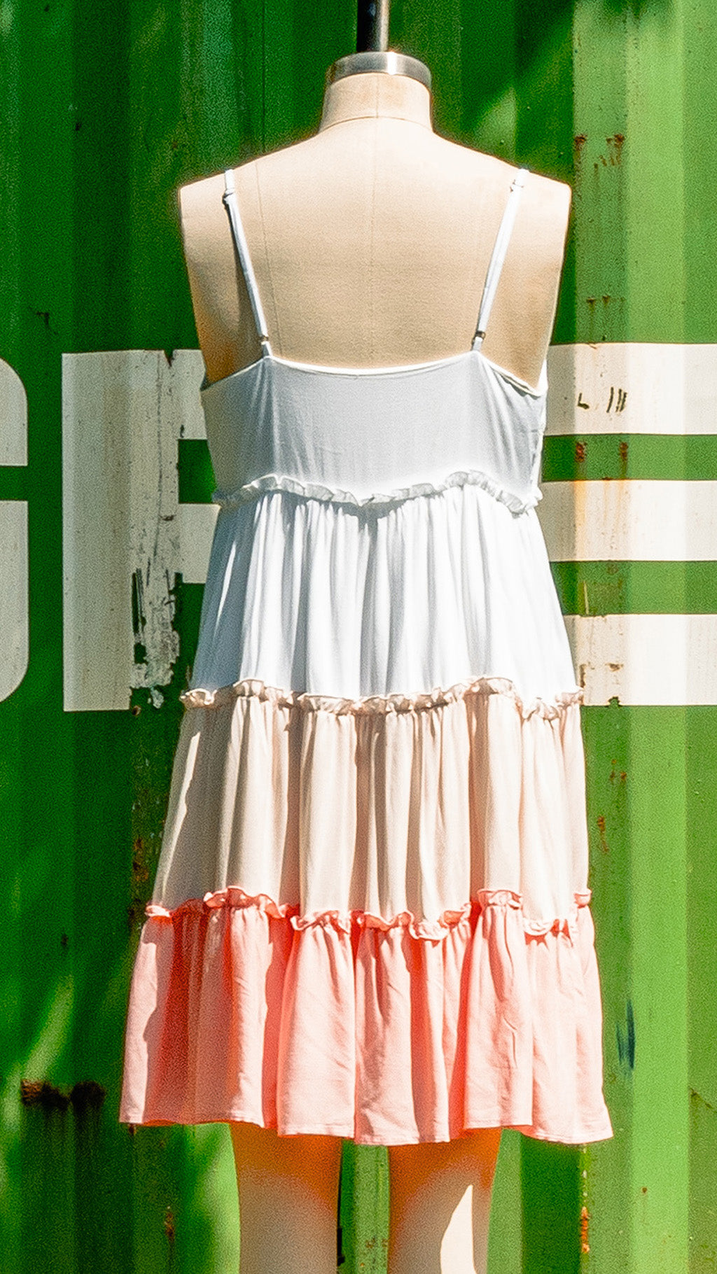 Coral and White Dress